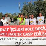 Niğde'de taşeron işçiler maaşlarını almak için greve başladı