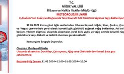 Niğde Valiliği’nden 'kuvvetli yağış' uyarısı