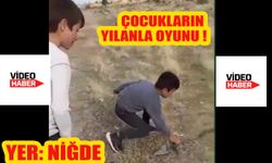 Çocukların yılanla oyunu ! 3 Metre boyunda