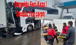 Otoyolda Feci Kaza ! Otobüs Tıra çarptı