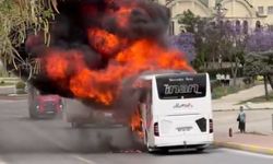 Niğde firmasına ait yolcu otobüsü alev aldı