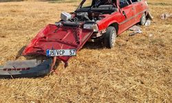 Tarlaya uçan otomobilin sürücüsü hayatını kaybetti