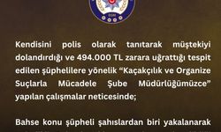 Kendini polis olarak tanıtan dolandırıcı tutuklandı