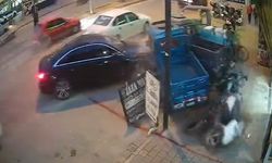 Kaza anı güvenlik kamerasına yansıdı