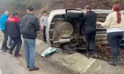 Kontrolden çıkan araç takla attı