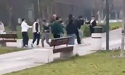 İki grup arasındaki kavga kamerada