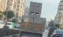 Tehlikeli yükleme yapan kamyon sürücüsüne ceza yağdı