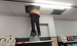 Havalandırma boşluğunda mahsur kalan kediyi itfaiye kurtardı