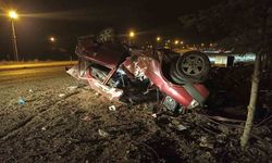 Takla atıp hurdaya dönen aracın sürücüsü hayatını kaybetti