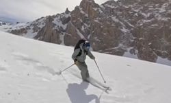 Dünya Şampiyonu sporcu Aladağlar’da tur kayağı yaptı