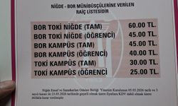 Bor-Niğde otobüs ücretlerine zam