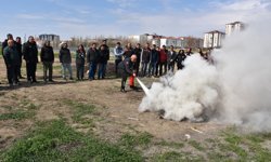 Patates Araştırma Enstitüsü'nde yangın tatbikatı yapıldı