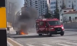 Niğde’de araçtan alevler yükseldi