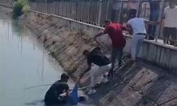 Sulama kanalına düşen şahıs ölümden döndü