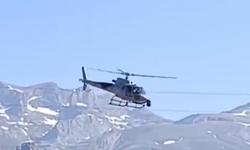 Yüksek gerilim hatları helikopterle denetleniyor