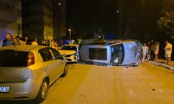 Takla atan araç park halindeki 4 araca çarptı