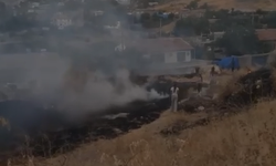 Hacıabdullah’ta kuru ot yangını paniğe neden oldu