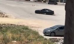 Drift atan sürücü kameraya yansıdı