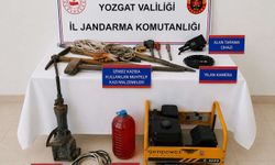 Kaçak kazıda çeşitli malzemeler ele geçirildi