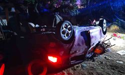 Takla atan otomobildeki 4 kişi yaralandı