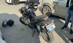 Motosiklet otomobil lle çarpıştı: 1 yaralı