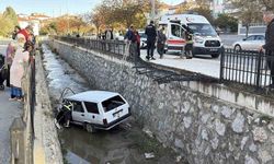 Otomobil dereye uçtu: 1 yaralı