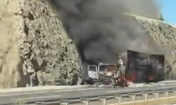 Niğde-Adana Otoyolu'nda TIR yangını