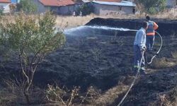 Hisarcık'ta ot yangınına köylülerden hızlı müdahale