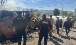 Ahır yangını büyümeden söndürüldü