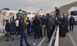 Van yolunda tır devrildi