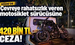 Niğde’de motosiklet sürücüsüne rekor ceza; 420 bin lira !