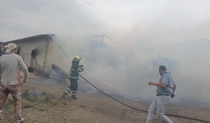 Alevlere teslim olan ahır küle döndü