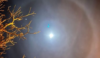 Niğde’de ay etrafındaki ışıklı halka merak uyandırdı