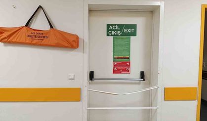 Rize’deki hastanede yangın çıkışı engeli pes dedirtti.