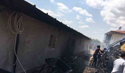 Çorum’da çıkan yangında 550 balya ot kül oldu