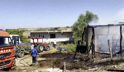 Saman deposunda çıkan yangın tarım arazilerine sıçradı