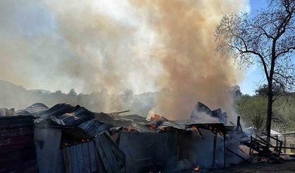 Alevlere teslim olan samanlık kullanılamaz hale geldi