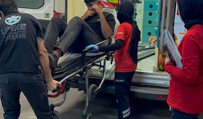 Devrilen motosikletin sürücüsü yaralandı