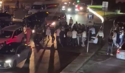 Düğün çıkışı taraflar birbirine girdi: O anlar kamerada