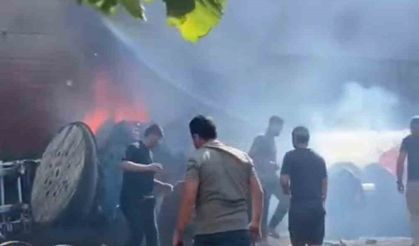 Elektrik malzemeleri dükkanında yangın