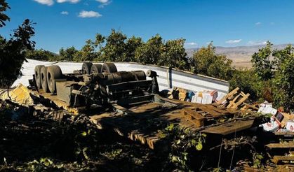 Freni boşalan tır kaza yaptı: 1 yaralı