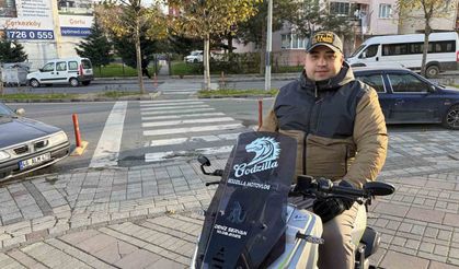 Motosikletli, viral olan yol verme anını anlattı