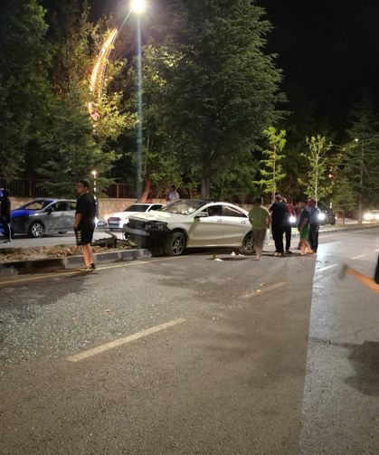 Niğde’de otomobil refüjdeki ağaçlara çarptı: 2 yaralı