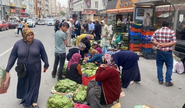 Niğde’de asma yaprağı pazarına ilgi büyük