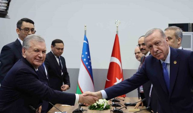 Cumhurbaşkanı Erdoğan, Özbekistan Cumhurbaşkanı Mirziyoyev ile görüştü