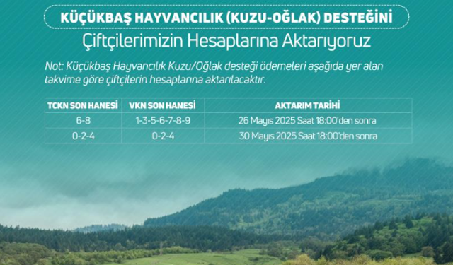 Bakan Yumaklı:,3 milyar TL destek hesaplara yatıyor