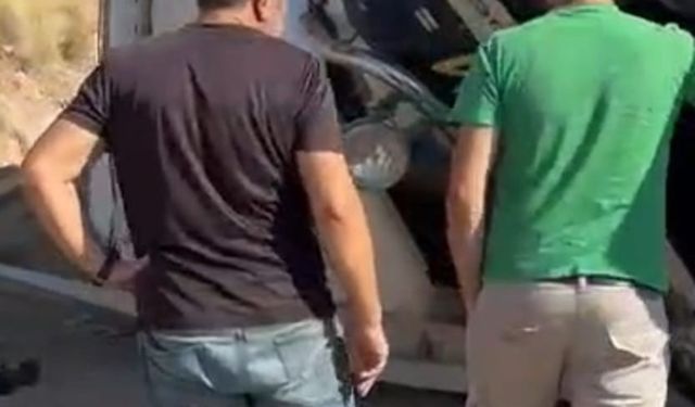 Kontrolden çıkan kamyon şarampole devrildi: 1 yaralı