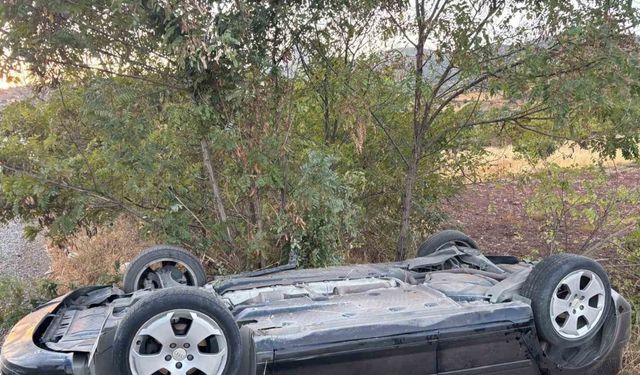 Kontrolden çıkan otomobil takla attı: 1 yaralı