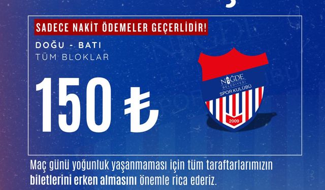 Niğde Belediyespor - Kahramanmaraşspor maçının biletleri satışa çıktı