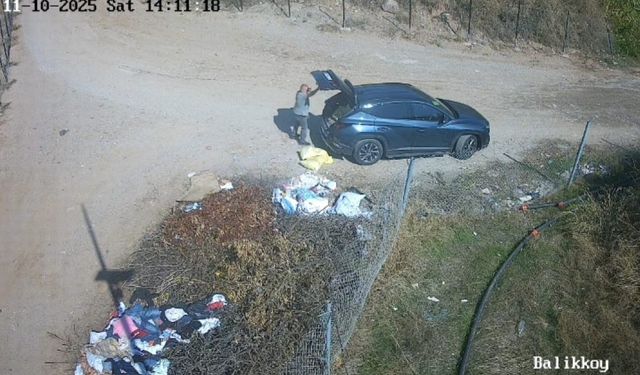 Çevreyi kirletti, kameralardan kaçamadı